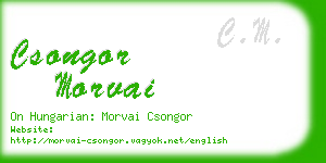 csongor morvai business card